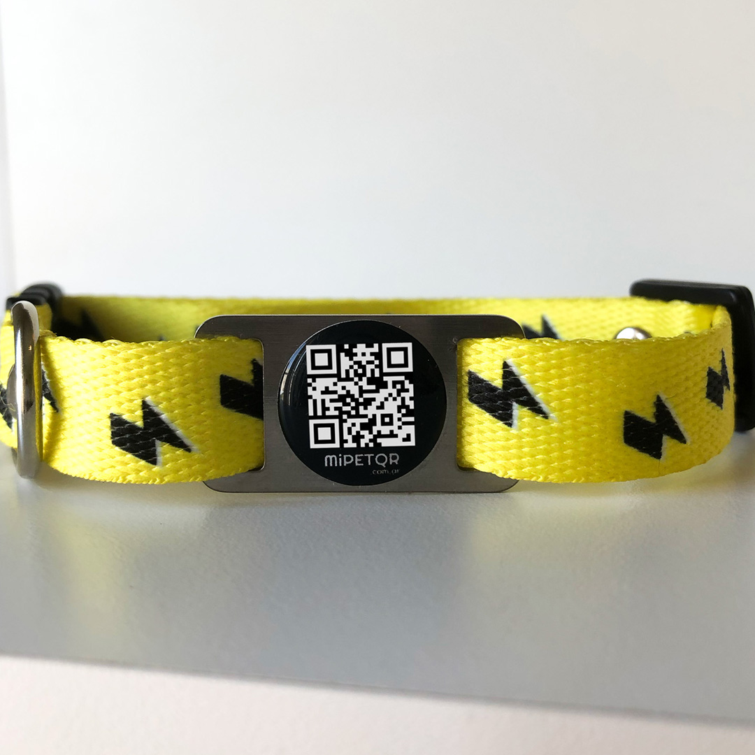 Collar Rayito negro + QR - Talle S