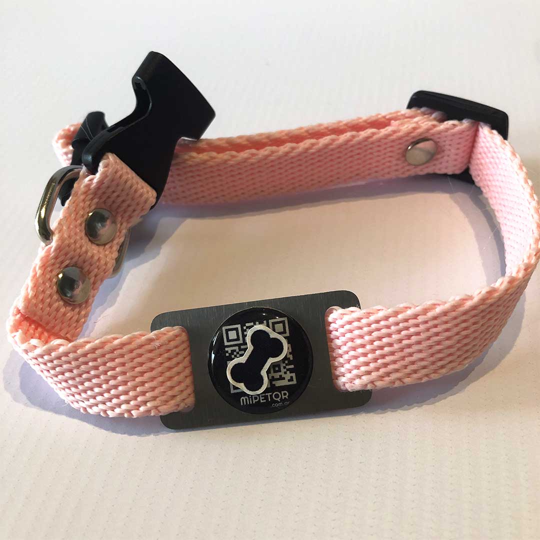 Collar rosa + QR - Talle S