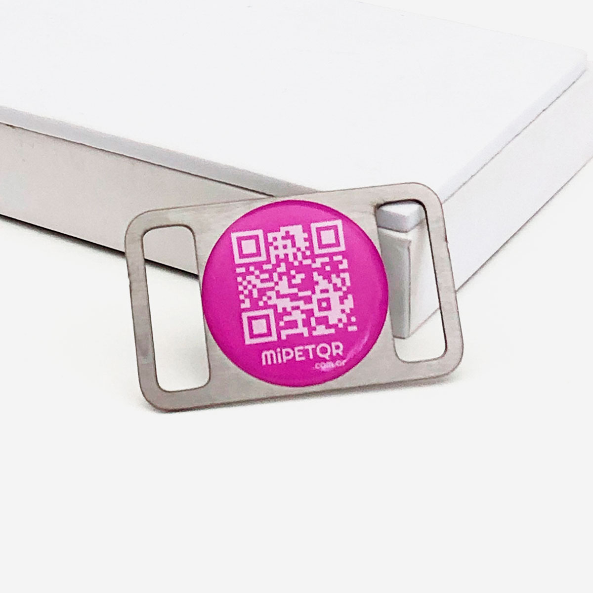 Pasador QR cerrado ROSA p/collar 2.5 cm