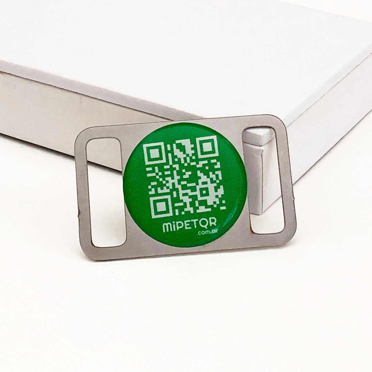 Pasador QR cerrado VERDE p/collar 1,5 cm